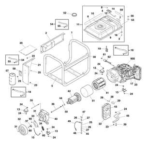 Main Unit Diagram and Parts List for 030743-00  Briggs and Stratton Generator